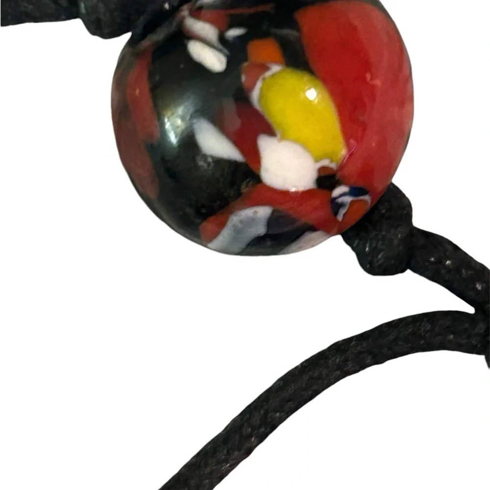 UNIQUE BELT : Colorful beads strung on black cord. Beautiful!! NEW without tags!